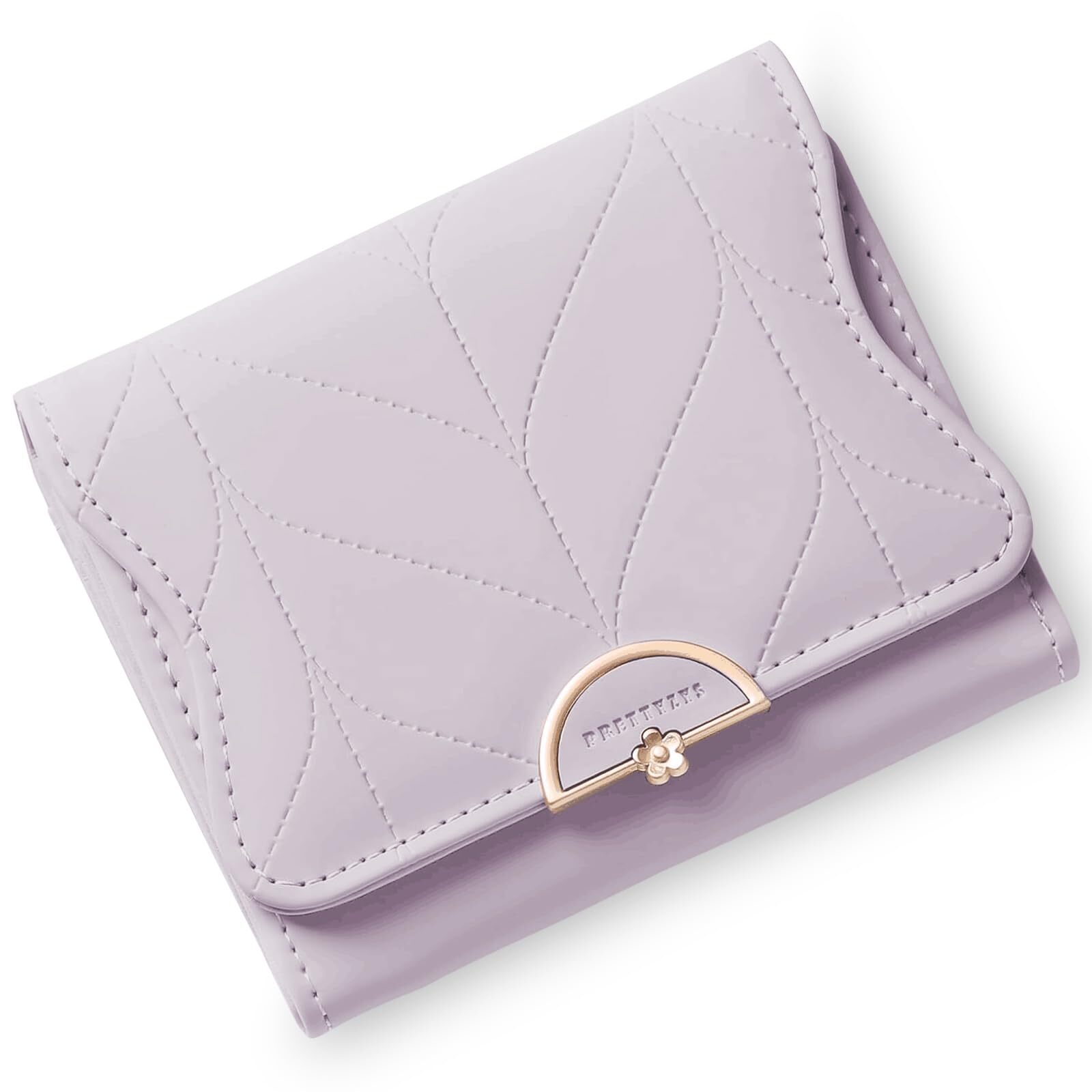 6033 Cute Leather Wallet Rfid Blocking Bifold With Zipper Coin Pocket Light